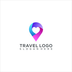 Travel logo design icon vector template. Travel destination vacation trip symbol graphic