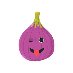 Organic cute fig fruit character 