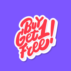 Buy one get one free. Vector icon.