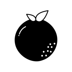orange fruit silhouette style icon vector design
