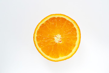 Perfectly retouched sliced orange isolated on the white background with clipping path.