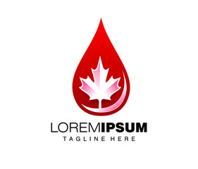 A vector Logo Sign illustration of red oil or water drop symbol 