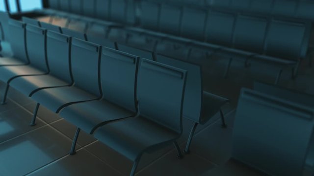empty airport waiting room (3d render)