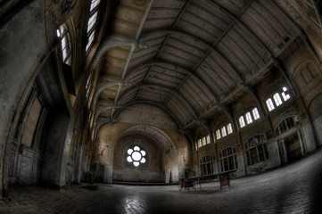 Fototapeta na wymiar Abandoned hospital sanatorium Beelitz Heilstaetten, Germany