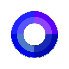 Circle infographic template with four elements, steps or actions, process diagram