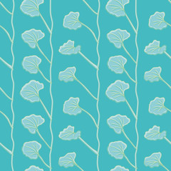 Hanging leaf plant seamless vector pattern. Organic foliage illustration background.