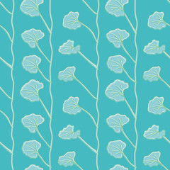 Hanging leaf plant seamless vector pattern. Organic foliage illustration background.