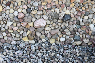 Stone pavers close-up. Background of different stones
