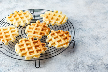 Home made Belgian waffles served with berries