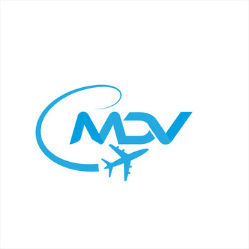 MDV letter air travel logo design template for use air travel agency