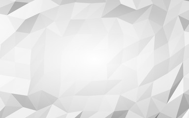 White abstract background. Lowpoly backdrop. Crumpled paper. 3D illustration