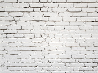 White brick wall texture background.