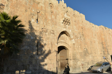 The Lion Gate in Jerusalem.