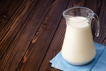 milk in glass jug