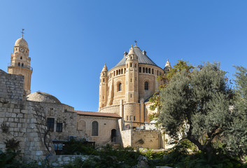 Fototapeta na wymiar Church of the Assumption of the Virgin on Mount Zion.