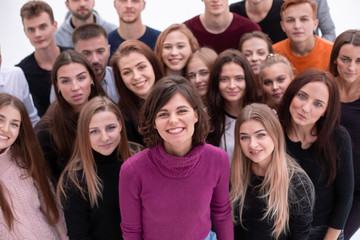 group of ambitious young people looking at the camera