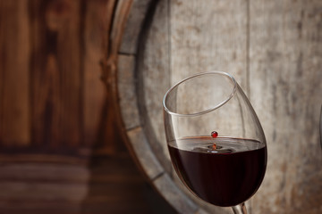 red wine in glass