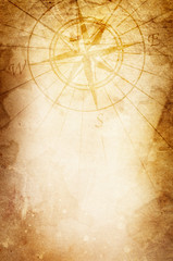 Old compass on paper background - 345723158