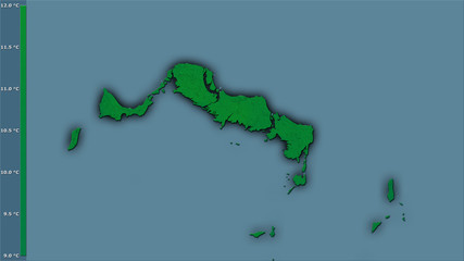 Turks and Caicos Islands, annual range - dark glow