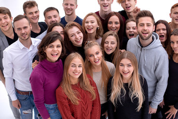 group of diverse young people standing together