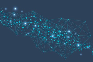 Modern futuristic background of the scientific hexagonal pattern. Virtual abstract background with particle, molecule structure for medical, technology, chemistry, science. Social network vector