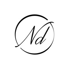 Initial Letter ND Logo Design Vector Template. Creative Abstract ND Letter Logo Design