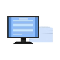 design back school flat monitor office paper