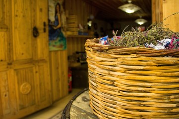 lavender flowers in a basket
thyme in a basket