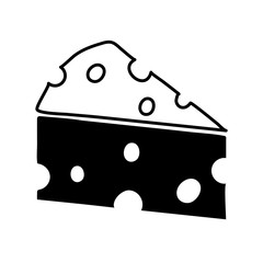 cheese silhouette style icon vector design