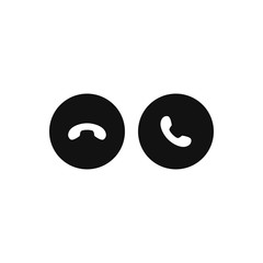 Decline and Accept phone call buttons icon vector. Phone call sign