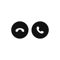 Fototapeta premium Decline and Accept phone call buttons icon vector. Phone call sign