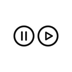 Pause and Play icon vector. Media player button sign