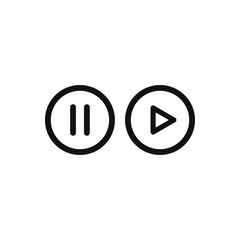 Pause and Play icon vector. Media player button sign