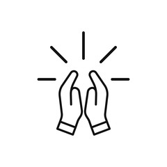 Pray icon vector. Prayer sign