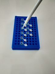 Laboratory test tubes. Small test tubes for PCR.