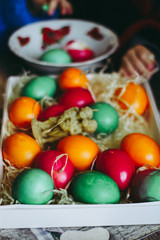 easter eggs in a basket