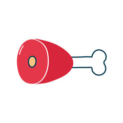 meat flat style icon vector design