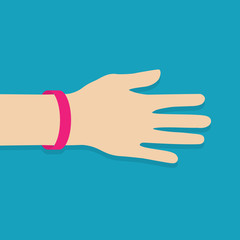 pink rubber wristband -vector illustration