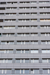 multi-storey buildings of glass and concrete in good weather and morning light