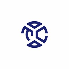 TC monogram logo with abstract shapes in modern style