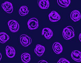 Vector seamless pattern with chaotic circle brush strokes.