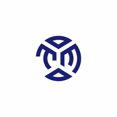 TM monogram logo with abstract shapes in modern style