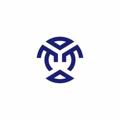 TT monogram logo with abstract shapes in modern style