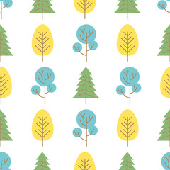 Obraz premium Seamless pattern with colored trees