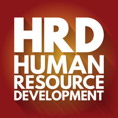 HRD - Human Resource Development acronym, business concept background
