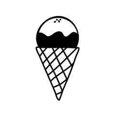 Isolated ice cream cone silhouette style icon vector design