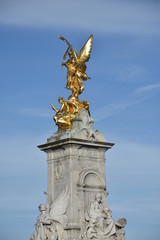 Gilded Winged Victory at the top of the Victoria Memorial, London.
