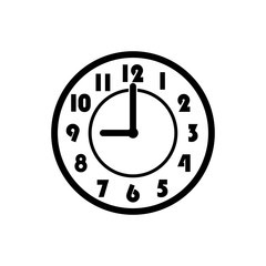 Clock icon in trendy flat design