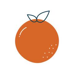 orange fruit flat style icon vector design