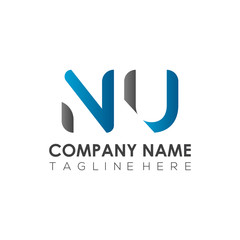 Initial Letter NU Logo Design Vector Template. Creative Abstract NU Letter Logo Design